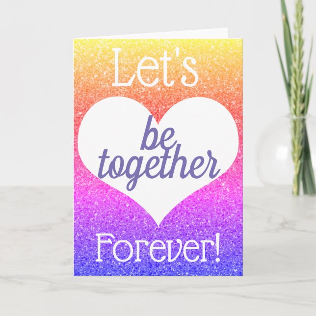 Let's Be Together Rainbow Gradient Holiday Card (Front)