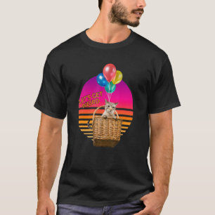 Let's Be Weird  Cat In A Flying Basket And Balloon T-Shirt