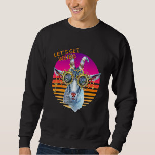 Let's Be Weird  Hipster Steampunk Goat With Chains Sweatshirt