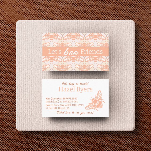 Let's Bee Friends Kids Playdate Summer Calling Card (Creator Uploaded)