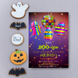 Let's BOO-gie Kids Disco Halloween Birthday Party Invitation