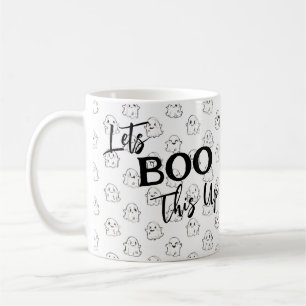 Let's Boo That Up Cute Flying Ghost Pattern  Coffee Mug