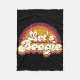 Let's Boogie Kidcore Aesthetic Retro Rainbow Danci Fleece Blanket