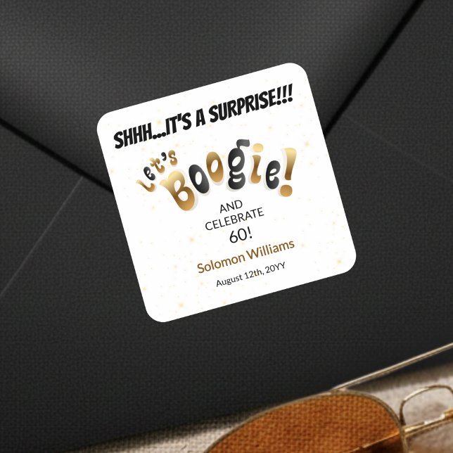 Let's Boogie Surprise 60th Birthday Envelope Seal (Creator Uploaded)