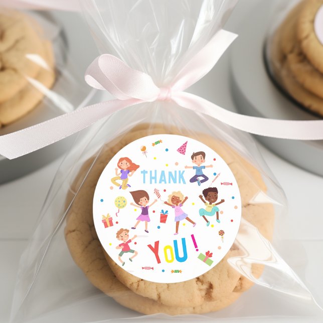 Let's bounce jumping park kids birthday classic round sticker (Creator Uploaded)