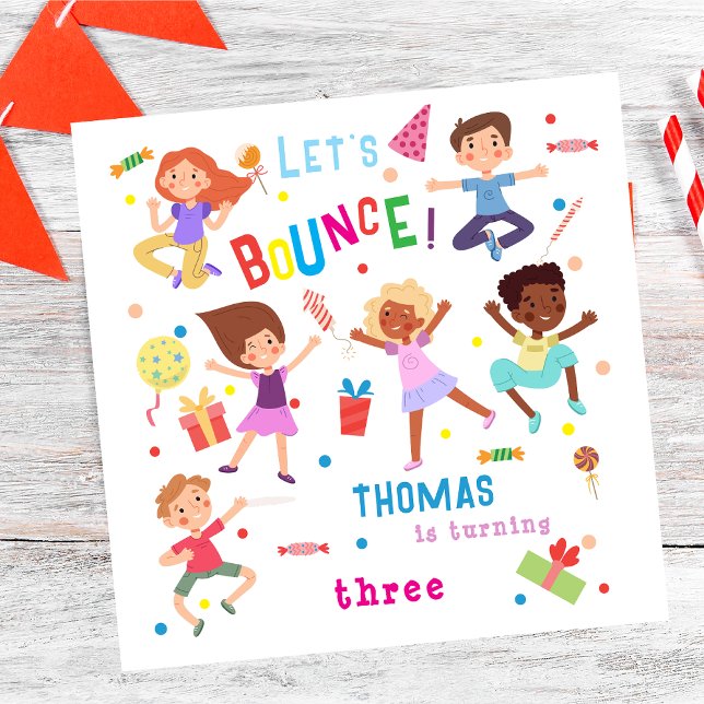 Let's bounce jumping park kids birthday napkin (Creator Uploaded)