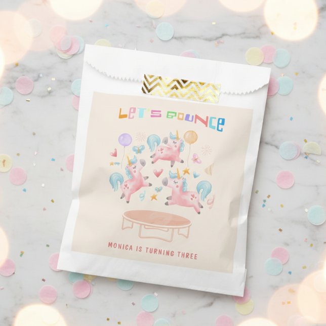 Let's bounce jumping unicorns kids birthday favour bags (Creator Uploaded)