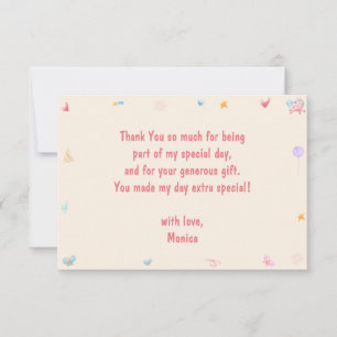 Let's bounce jumping unicorns kids birthday thank you card