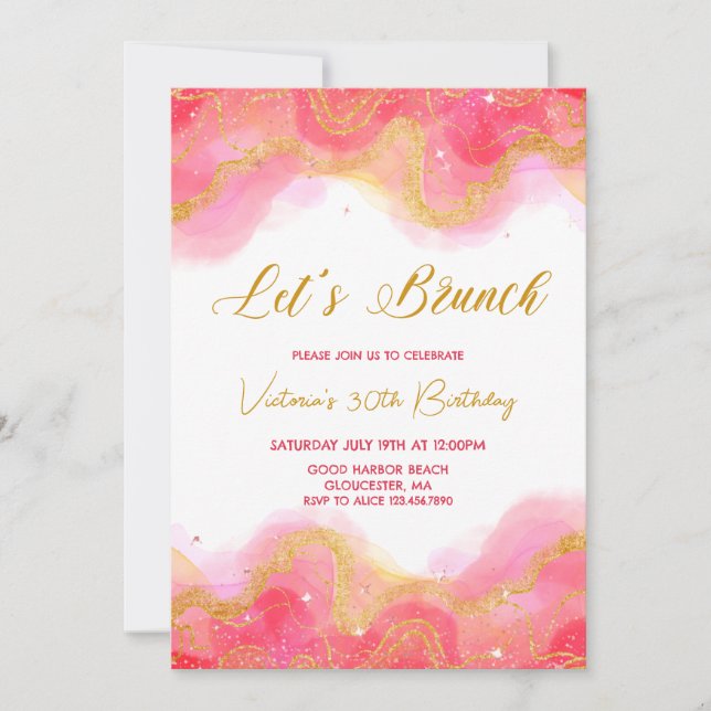  Let's Brunch Birthday  Invitation (Front)