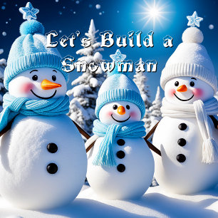  Let's Build a  Snowman Keepsake Tree Decoration Card