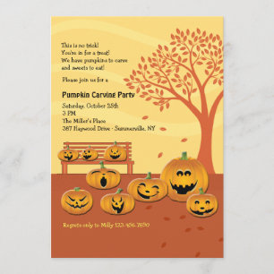 Let's Carve A Jack-O-Lantern Halloween Invitation