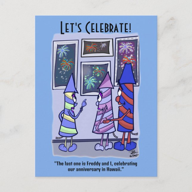 Let's Celebrate 4th of July Postcard (Front)