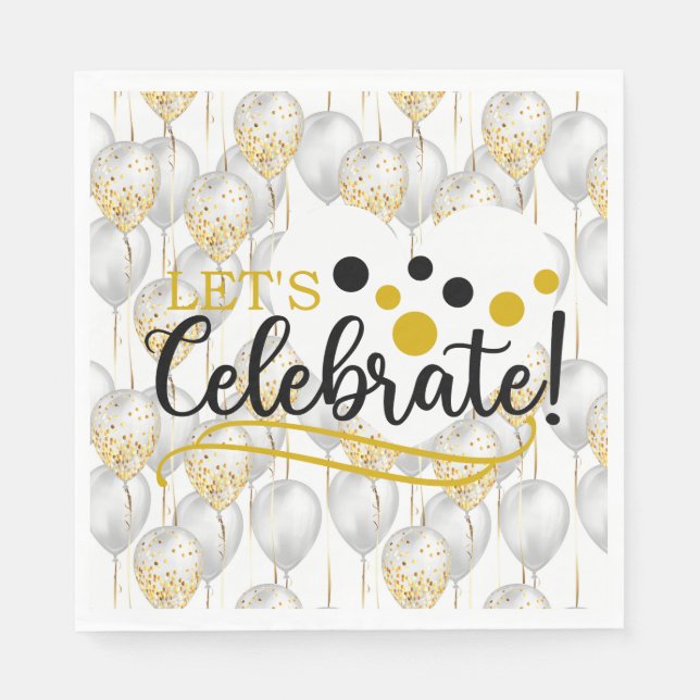 Let's Celebrate Balloons Napkins (Front)