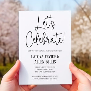 Let's Celebrate Casual Backyard Wedding Invitation