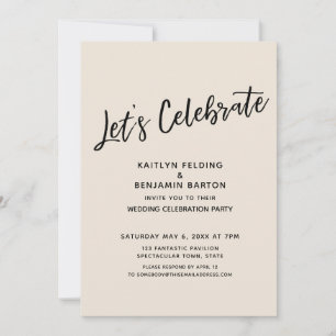 Let's Celebrate Casual, Cream Reception-Only Invitation