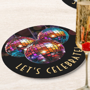 Let's Celebrate Colourful Round Paper Coaster