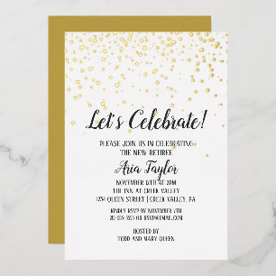 Let's Celebrate Confetti Retirement Party Gold