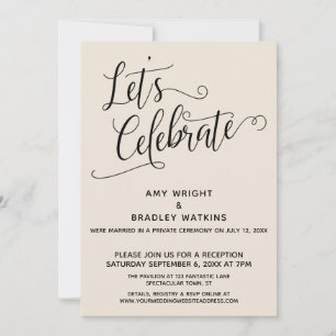 Let's Celebrate Cream Post-Wedding Reception Invitation