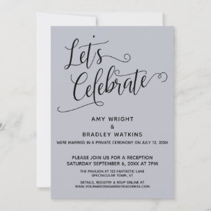Let's Celebrate Elegant Dusty Blue Reception-Only Invitation
