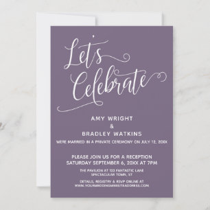 Let's Celebrate Elegant Grape Reception-Only Invitation