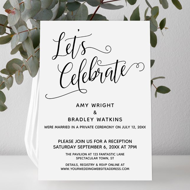 Let's Celebrate Elegant Post-Wedding Reception Invitation (Creator Uploaded)