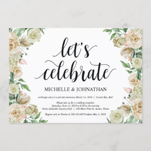 Lets celebrate, Elopement Reception Invitation