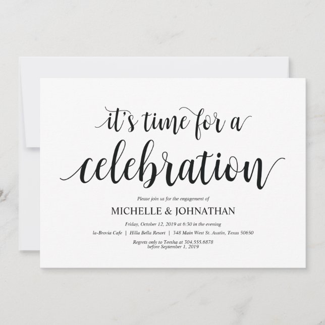 Let's celebrate, Engagement Party invites (Front)