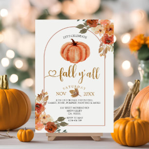 Let's Celebrate Fall Y'all Boho Arch Harvest Party Invitation