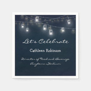 Let's Celebrate Honoree and Title Cafe Lights Napkin