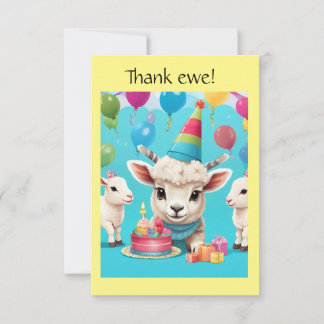 Let's Celebrate-Lambs Thank You Card
