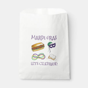 Let's Celebrate Mardi Gras Beignet Beads NOLA Favour Bags