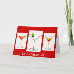 Let's Celebrate! Martini Cosmo Cocktail Drinks Card