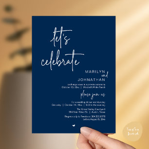 Let's Celebrate, Minimal Modern Wedding Reception Invitation