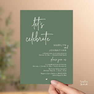 Let's Celebrate, Minimal Modern Wedding Reception Invitation