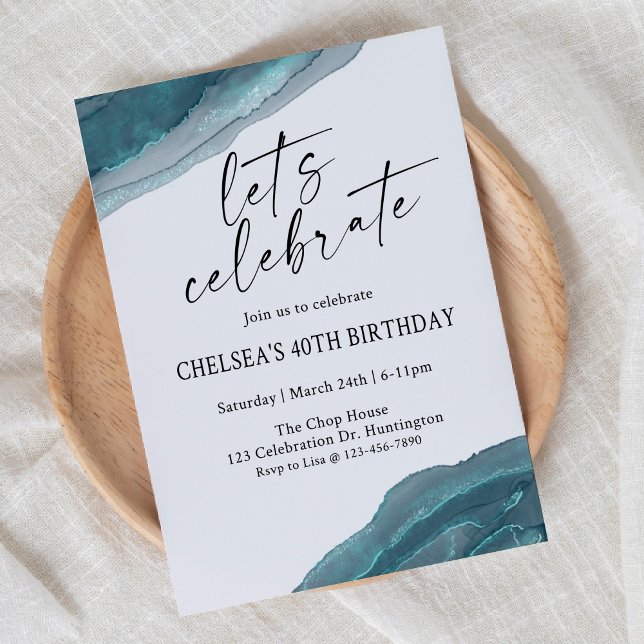 Let's Celebrate, Minimalist Birthday, Any Age,  Invitation (Creator Uploaded)