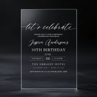 Let's Celebrate Minimalist Script 30th Birthday