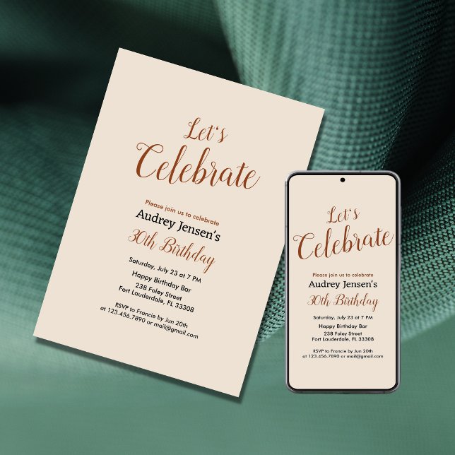 Let's Celebrate Modern Birthday Invitation (Creator Uploaded)