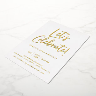 Let's Celebrate Modern Foil Script Birthday