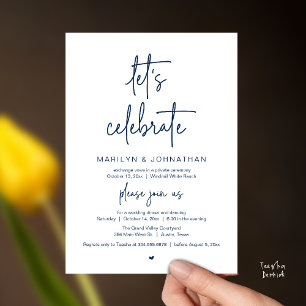 Let's Celebrate, Modern Minimal Wedding Reception Invitation