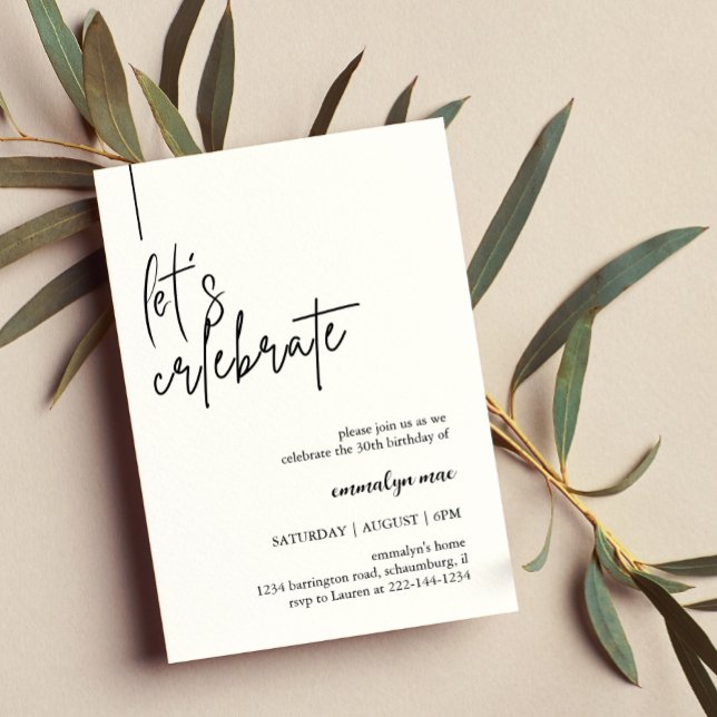Let's Celebrate Modern Party Birthday Invitation (Creator Uploaded)