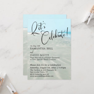 Let's Celebrate Rippled Sand Aqua Water QR Code Invitation
