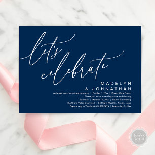 Let's Celebrate, Romantic Wedding Elopement Party Invitation