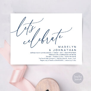 Let's Celebrate, Romantic Wedding Elopement Party Invitation