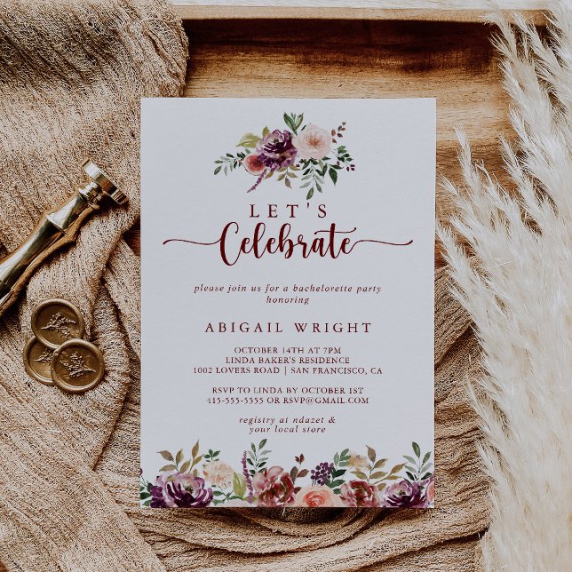 Let's Celebrate Rustic Summer Floral Party  Invitation (Creator Uploaded)