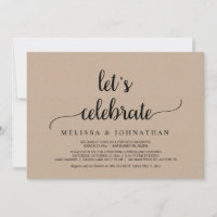 Let's Celebrate, Rustic Wedding Elopement Party