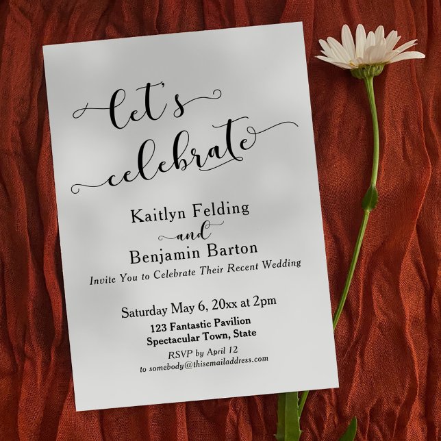 Let's Celebrate Script Post-Wedding Celebration Invitation (Creator Uploaded)