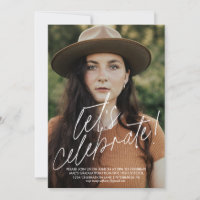 Let's Celebrate Simple Graduation Party Invitation