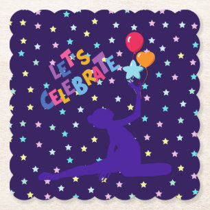 Let's Celebrate Stars and Balloons Paper Coaster