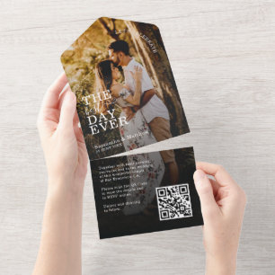 Let's Celebrate The Best Day Ever Photo Wedding All In One Invitation