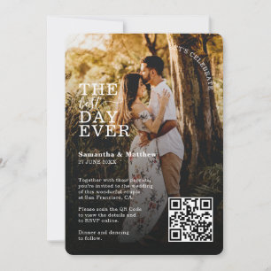 Let's Celebrate The Best Day Ever QR Code Wedding  Invitation